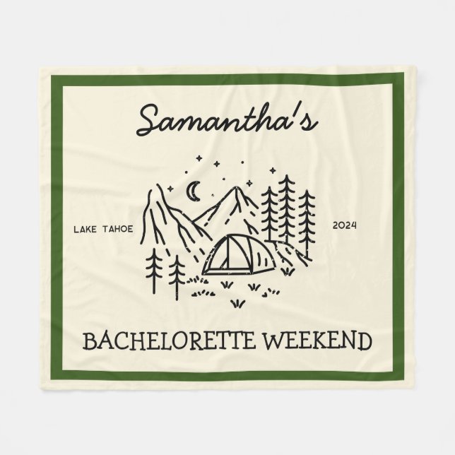 Modern Simple Camping Bachelorette Party Nature Fleece Blanket (Front (Horizontal))