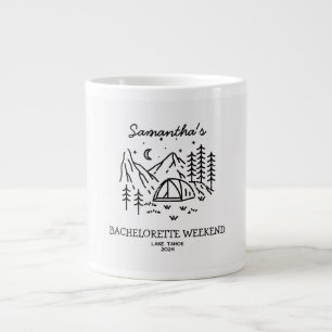Modern Simple Camping Bachelorette Party Nature Large Coffee Mug