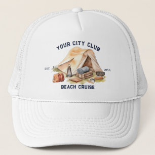 Modern Simple Camping Weekend Bachelorette Party Trucker Hat