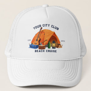 Modern Simple Camping Weekend Bachelorette Party Trucker Hat