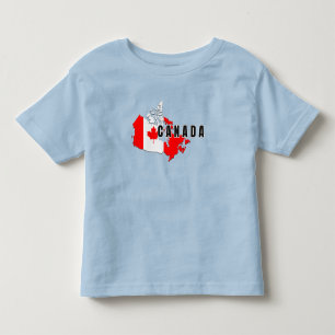 Modern Simple Canadian Canada Script map Flag Toddler T-shirt