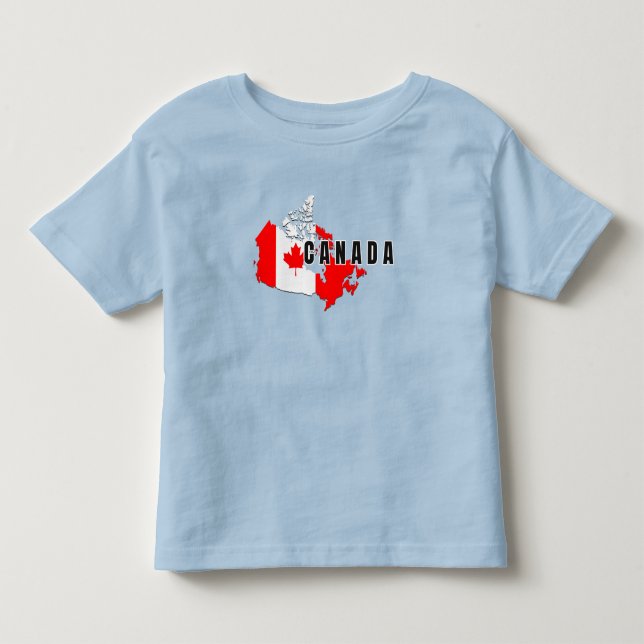 Modern Simple Canadian Canada Script map Flag  Toddler T-shirt (Front)