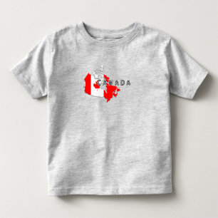 Modern Simple Canadian Canada Script map Flag Toddler T-shirt