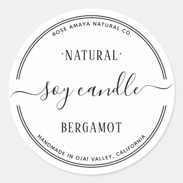 Modern Simple Candle Beauty Spa Label (Front)