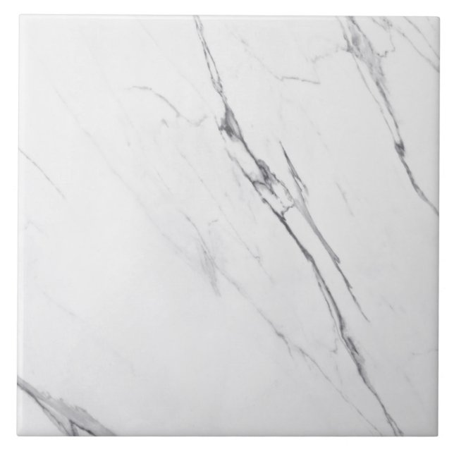 Modern Simple Carrara White Faux Marble Tile (Front)