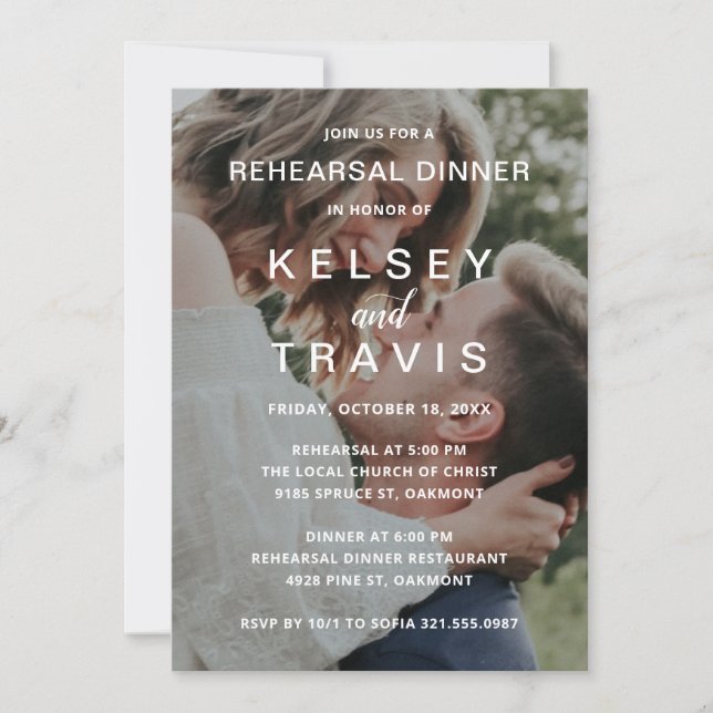 Modern Simple Casual Photo Rehearsal Dinner Invitation (Front)