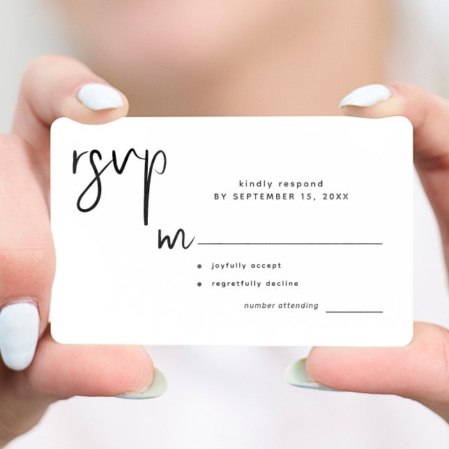Modern simple casual script wedding rsvp enclosure card (You can choose the ROUNDED CORNERS option)