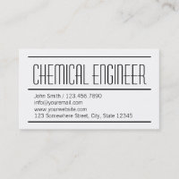 Modern Simple Chemical Engineer Business Card