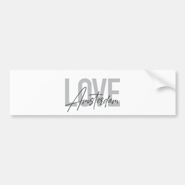 Modern, simple, chic, cool design Love Amsterdam Bumper Sticker (Front)