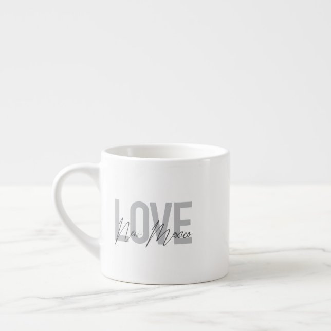 Modern, simple, chic, cool design Love New Mexico Espresso Cup (Left)