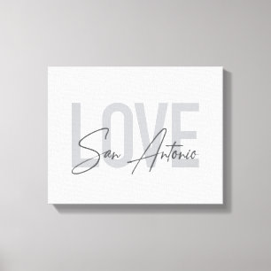 Modern, simple, chic, cool design Love San Antonio Canvas Print