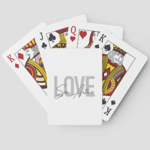 Modern, simple, chic, cool design Love San Antonio Playing Cards