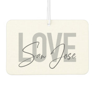 Modern, simple, chic, cool design Love San Jose Air Freshener