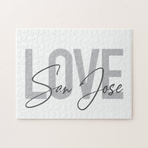 Modern, simple, chic, cool design Love San Jose Jigsaw Puzzle