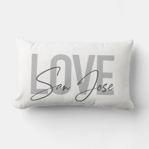 Modern, simple, chic, cool design Love San Jose Lumbar Pillow