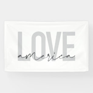 Modern, simple, chic, cool design of Love America Banner