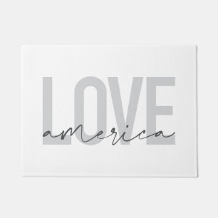 Modern, simple, chic, cool design of Love America Doormat