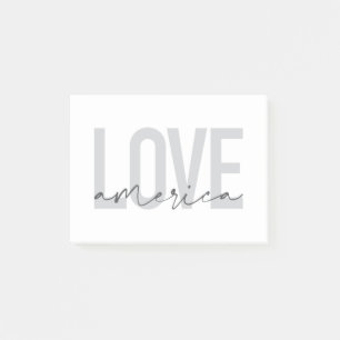 Modern, simple, chic, cool design of Love America Post-it Notes