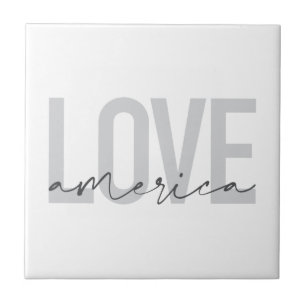Modern, simple, chic, cool design of Love America Tile