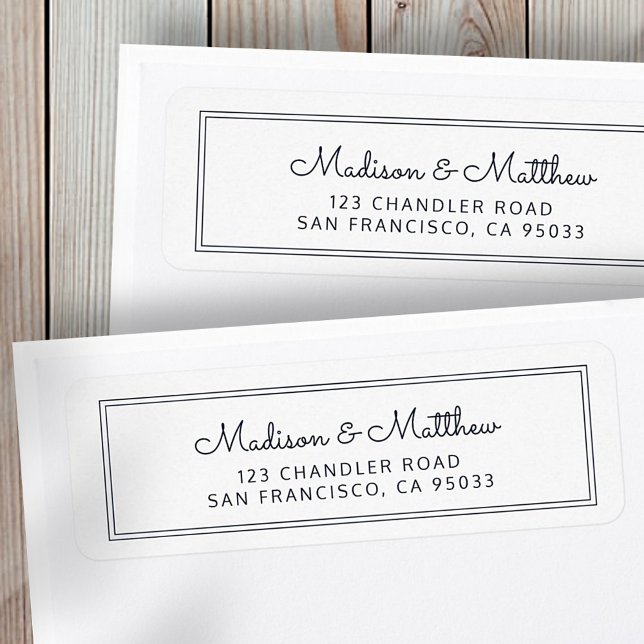 Modern Simple Chic Cursive Script Return Address (Creator Uploaded)