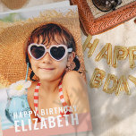 Modern Simple Chic Custom Photo Birthday Greeting Card<br><div class="desc">Design is modern and simple. Add a custom photo of the birthday celebrant and add his/her name,  add a custom message</div>