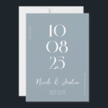 Modern Simple Chic Dusty Blue Wedding Save The Date<br><div class="desc">Modern wedding save the date featuring elegant chic design and minimalist style.</div>