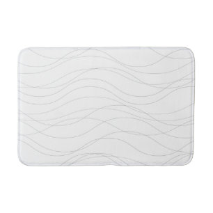 Modern, simple, chic, elegant wavy graphic lines bath mat