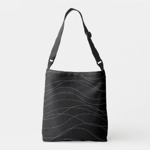 Modern, simple, chic, elegant wavy graphic lines crossbody bag
