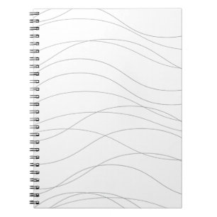 Modern, simple, chic, elegant wavy graphic lines notebook