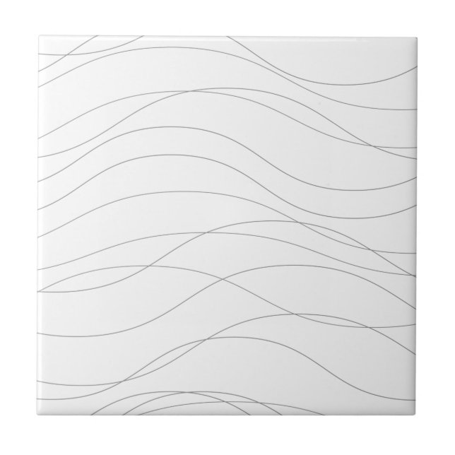 Modern, simple, chic, elegant wavy graphic lines tile (Front)