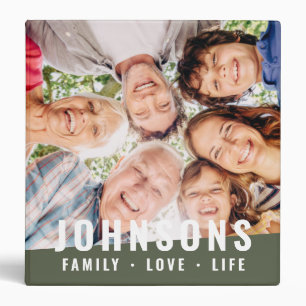 Modern Simple Chic Modern Family Photo Quote Binder