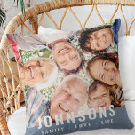 Modern Simple Chic Modern Family Photo Quote Throw Pillow<br><div class="desc">This simple and modern design is composed of sans serif typography. Add custom photo of your family. Add a custom tagline or quote like as shown here: "family love life"</div>