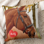 Modern Simple Chic Personalized Pet Horse Photo Throw Pillow<br><div class="desc">Celebrate your best friend with a personalized Pet Pillow. Name will be showcased in a beautiful watercolor heart . Customize with your own photo , and name. Perfect gift for a horse lover friend, equestrian, dog lover, pet loss keepsake, even for family, friends, sisters , siblings , or grandparents ....</div>