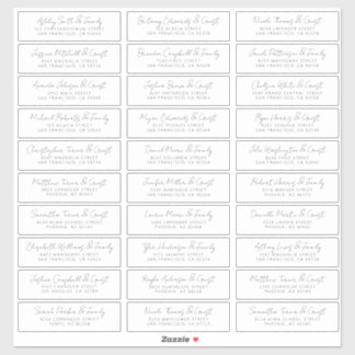 Modern Simple Chic Wedding Guest Names Address