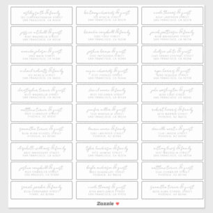 Modern Simple Chic Wedding Guest Names Address