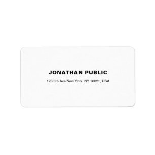 Modern Simple Chic White Plain Creative Address Label