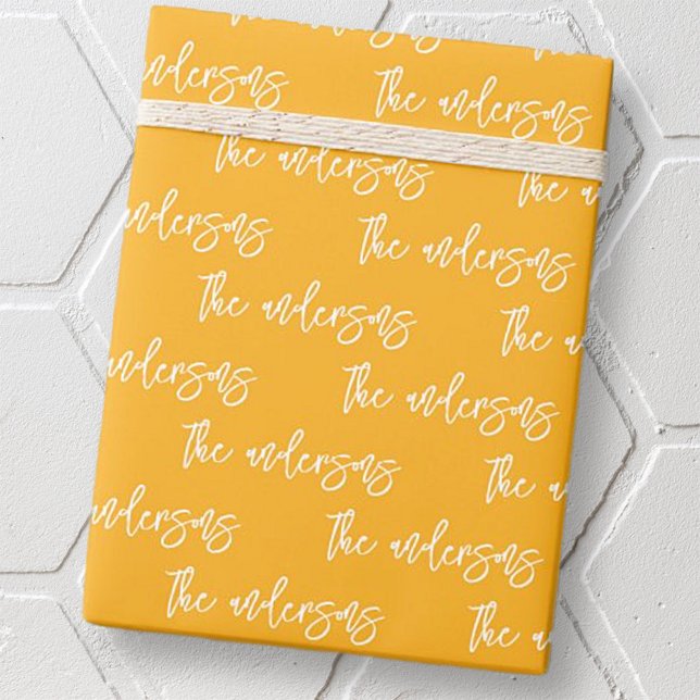Modern Simple Chic Your Family Name Pattern Wrapping Paper (Creator Uploaded)