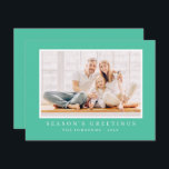 Modern Simple Christmas Custom Photo Holiday Card<br><div class="desc">Design is composed of a simple design with a modern sans serif typography. Add a custom photo,  message,  family name and year.</div>