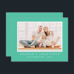 Modern Simple Christmas Custom Photo Holiday Card<br><div class="desc">Design is composed of a simple design with a modern sans serif typography. Add a custom photo,  message,  family name and year.</div>