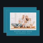 Modern Simple Christmas Custom Photo Holiday Card<br><div class="desc">Design is composed of a simple design with a modern sans serif typography. Add a custom photo,  message,  family name and year.</div>