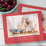 Modern Simple Christmas Custom Photo Holiday Card<br><div class="desc">Design is composed of a simple design with a modern sans serif typography. Add a custom photo,  message,  family name and year.</div>