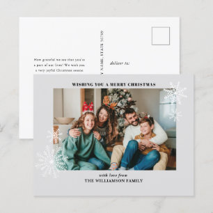 Modern Simple Christmas Family Photo Postcards