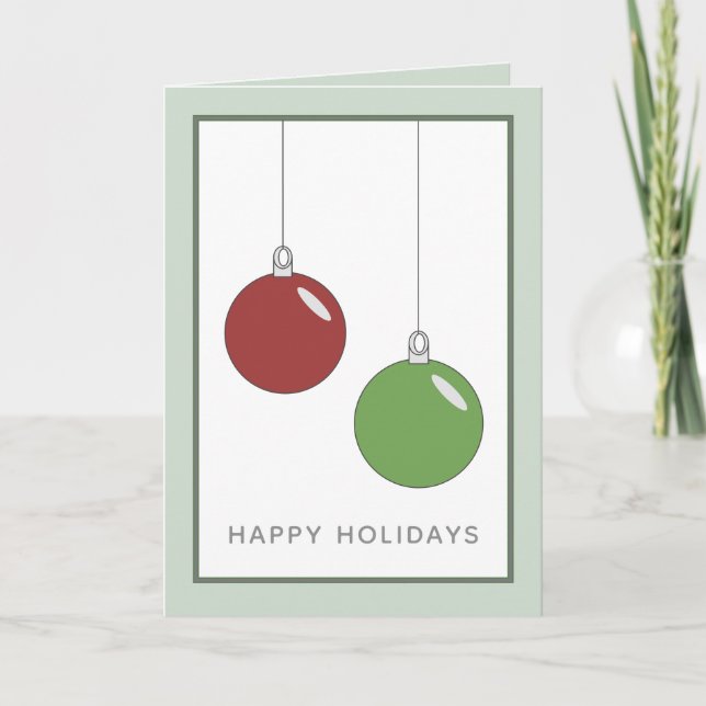 Modern Simple Christmas Ornaments Holiday Card (Front)