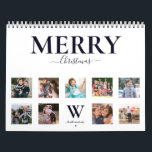 Modern Simple Christmas Photo Calendar<br><div class="desc">Modern Simple Christmas Photo Calendar. Modern design, with photo templates on all twelve pages and the front and back covers. With your family name and initial on the front, along with Merry Christmas. With over 60 custom photo spaces this calendar would make a brilliant Christmas gift for friends and family....</div>