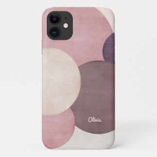 Modern Simple Circles Personalized iPhone 11 Case