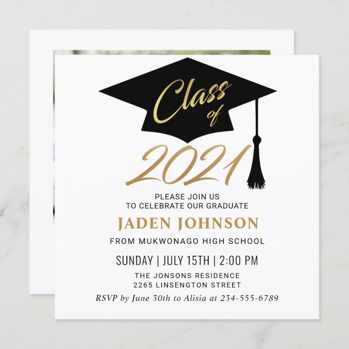 Modern Simple Class of 2021 PHOTO Graduation Party ...