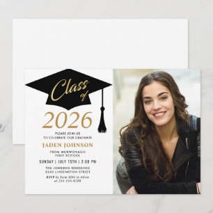 Modern Simple Class of 2023 Photo Graduation Party Invitation