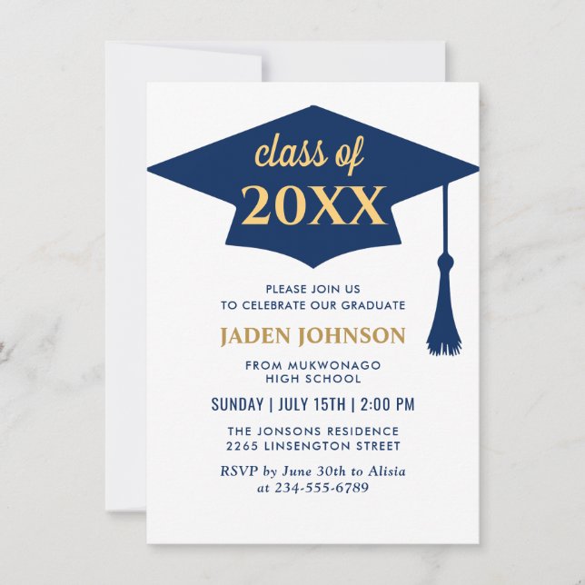 Modern Simple Class of 2024 Graduation Party Invitation (Front)