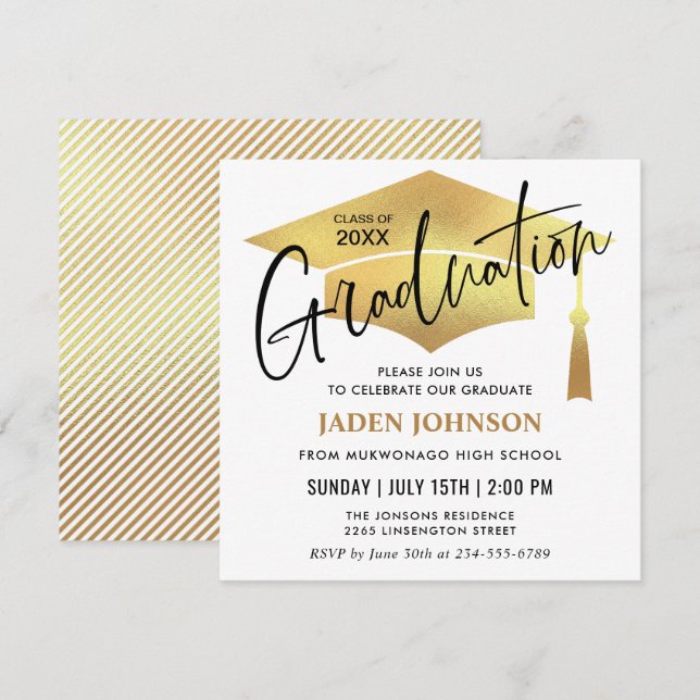 Modern Simple Class of 2024  Graduation Party Invitation (Front/Back)