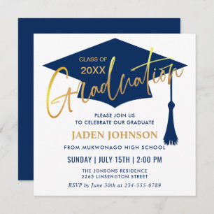 Modern Simple Class of 2024 Graduation Party Invitation